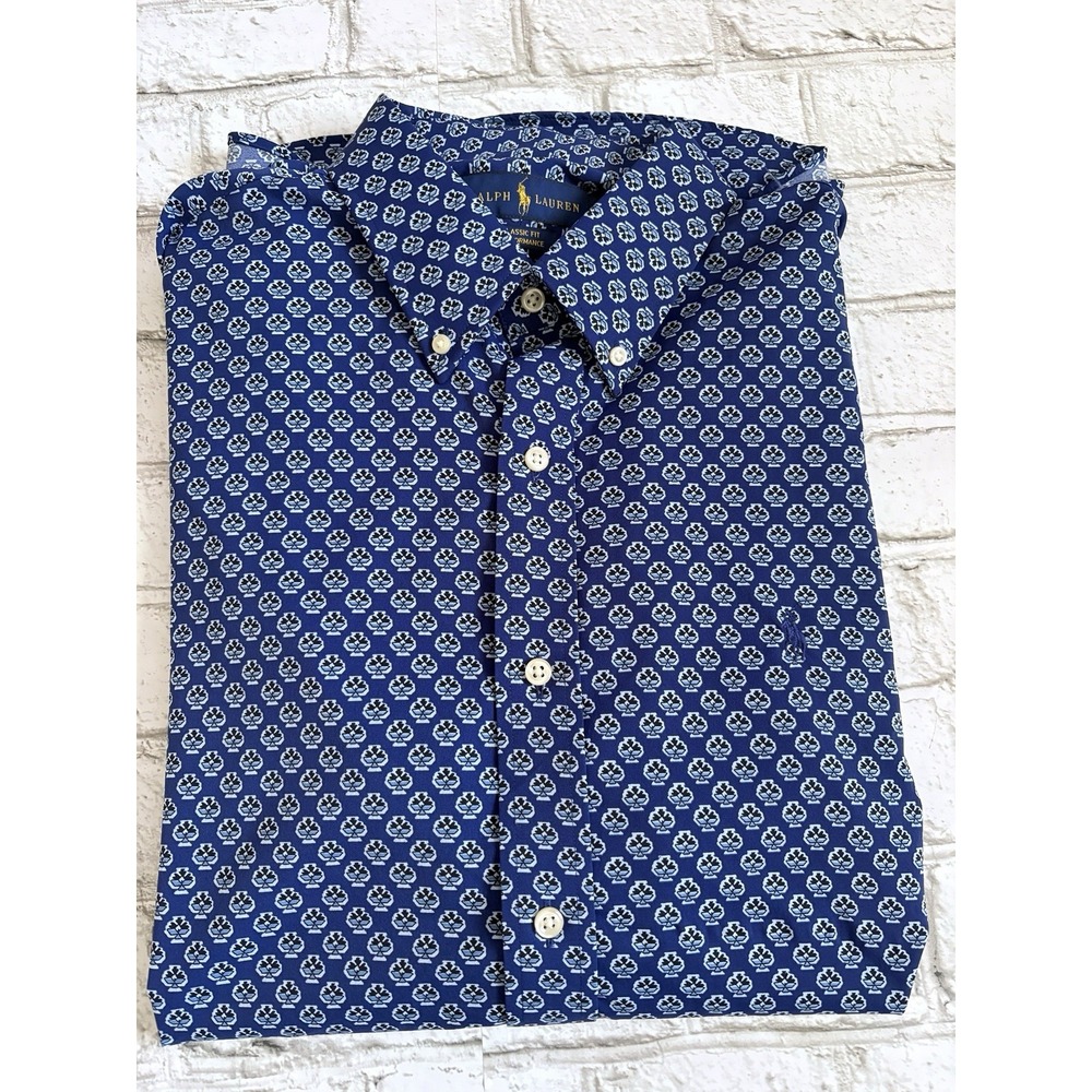 Ralph Lauren Classic Fit Performance Shirt • Signature Pony Large Blue
